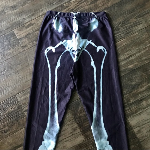 Skeleton Bone Halloween Leggings XS - Picture 10 of 12